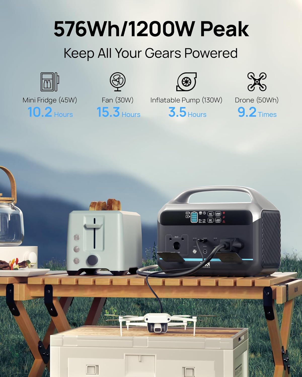 🚀 8.3LB Mini Power Station | CPAP + Laptop + Drone Ready 🔋☀️